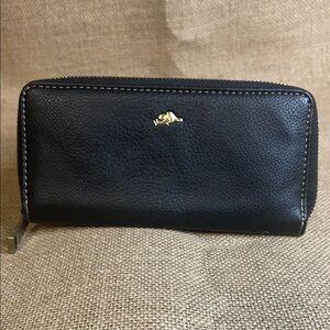 Roots Black Leather Wallet